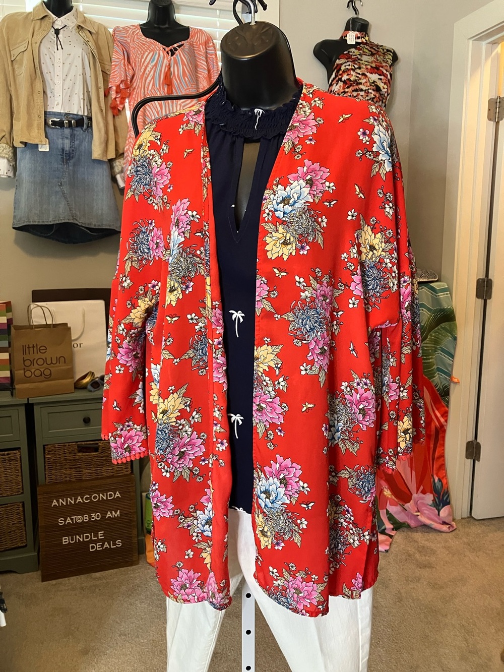 Pink Republic Red Floral Kimono Jacket